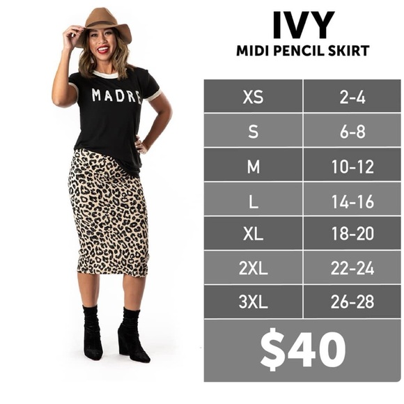 Lularoe Ivy Midi Pencil Skirt size XL NWT - snake print - Picture 2 of 4